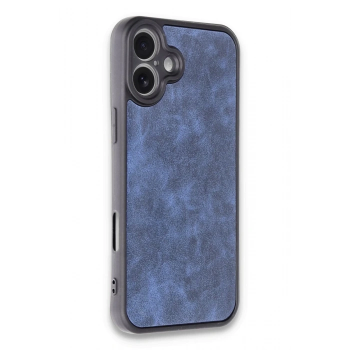 Apple iPhone 16 Plus Uyumlu Kılıf Aras Deri Kapak - Lacivert