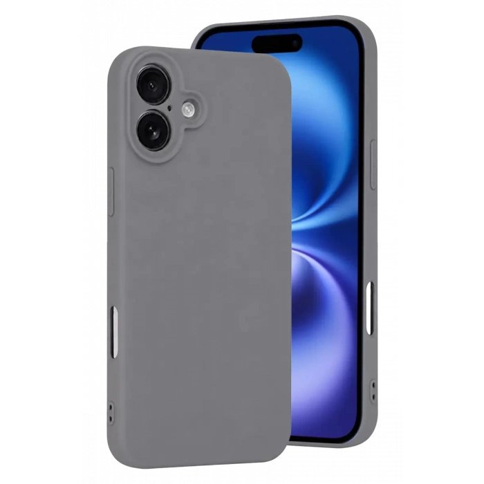 Apple iPhone 16 Plus Uyumlu Kılıf First Silikon - Gri
