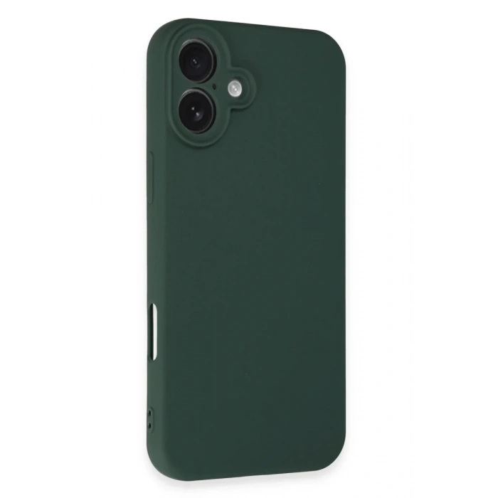 Apple iPhone 16 Plus Uyumlu Kılıf First Silikon - Koyu Yeşil