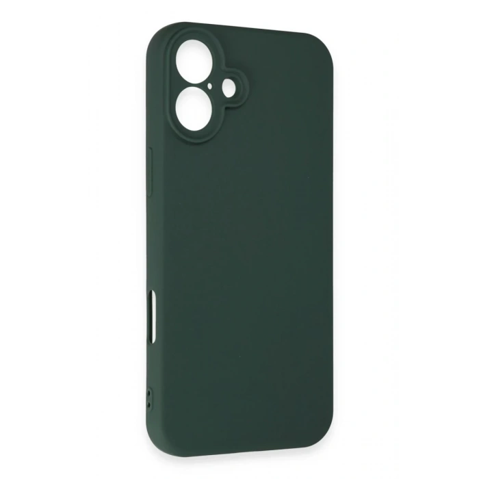 Apple iPhone 16 Plus Uyumlu Kılıf First Silikon - Koyu Yeşil