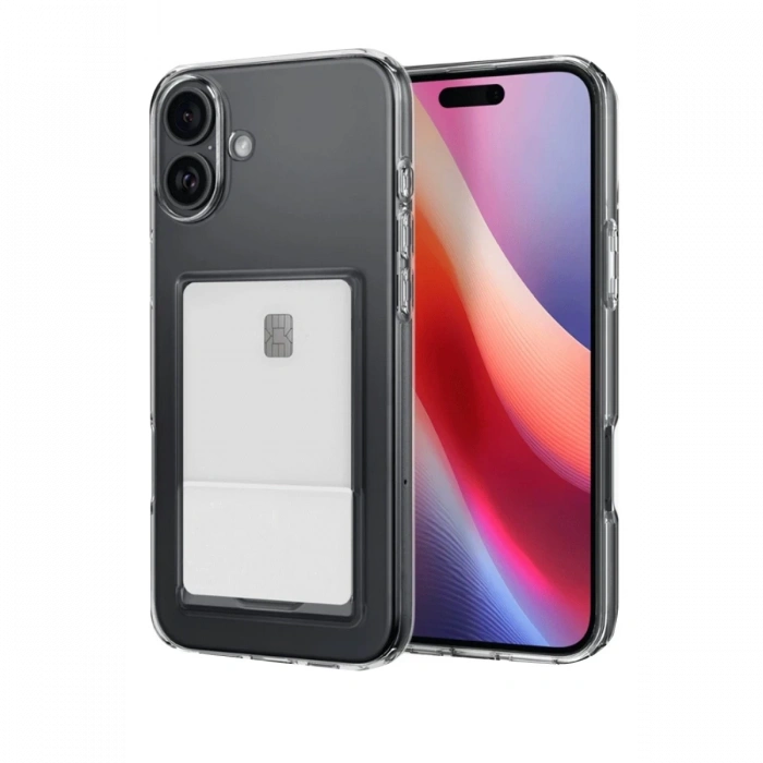 Apple iPhone 16 Plus Uyumlu Kılıf Kart Şeffaf Silikon - Şeffaf