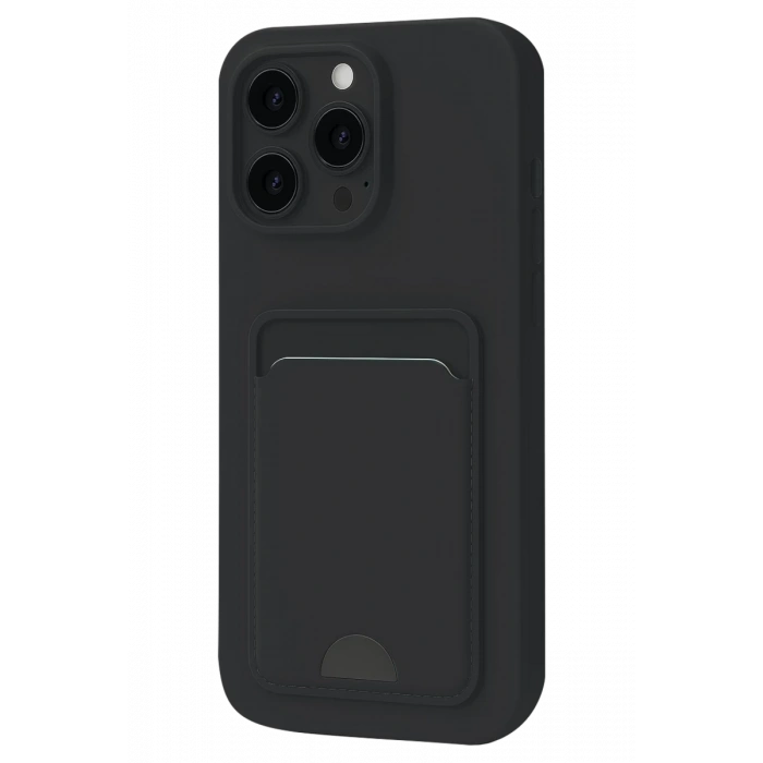 Apple iPhone 16 Plus Uyumlu Kılıf Kelvin Kartvizitli Silikon - Siyah