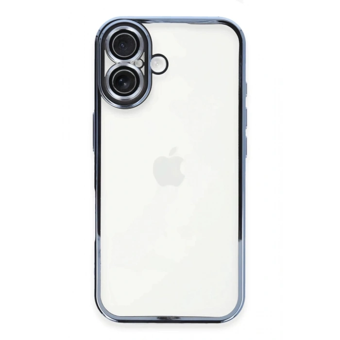 Apple iPhone 16 Plus Uyumlu Kılıf Lensli Silikon - Açık Mavi