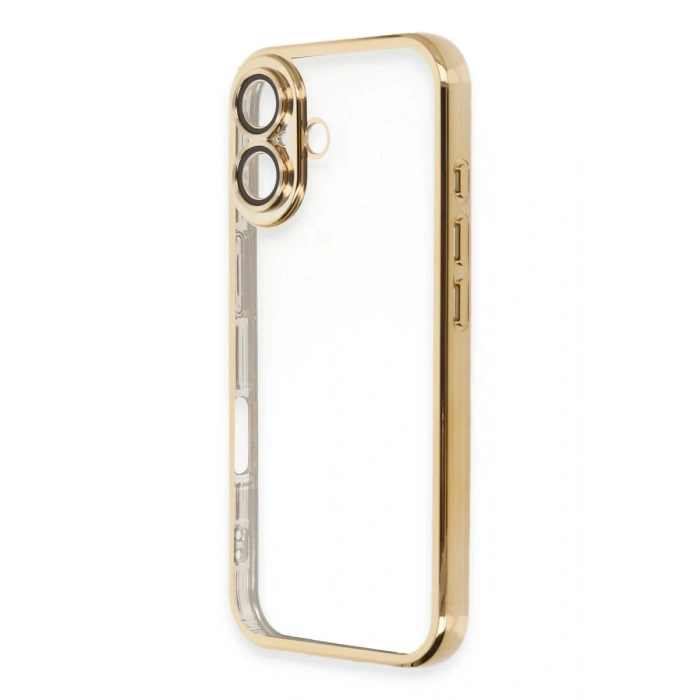Apple iPhone 16 Plus Uyumlu Kılıf Lensli Silikon - Gold