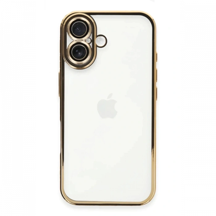 Apple iPhone 16 Plus Uyumlu Kılıf Lensli Silikon - Gold