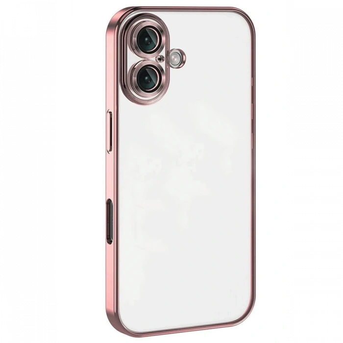 Apple iPhone 16 Plus Uyumlu Kılıf Lensli Silikon - Pembe