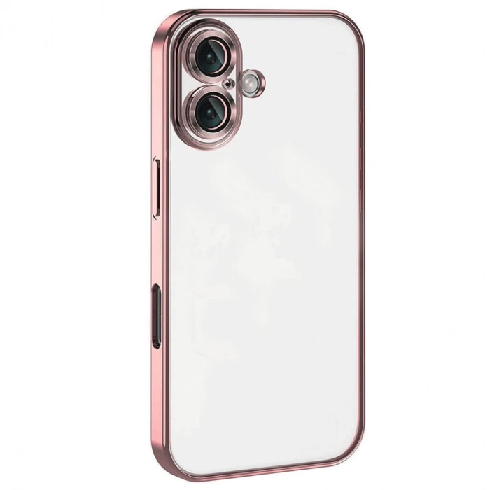 Apple iPhone 16 Plus Uyumlu Kılıf Lensli Silikon - Pembe