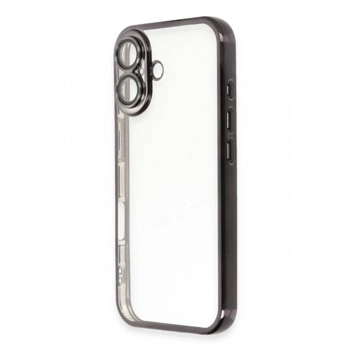 Apple iPhone 16 Plus Uyumlu Kılıf Lensli Silikon - Siyah