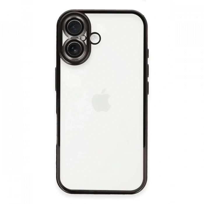 Apple iPhone 16 Plus Uyumlu Kılıf Lensli Silikon - Siyah