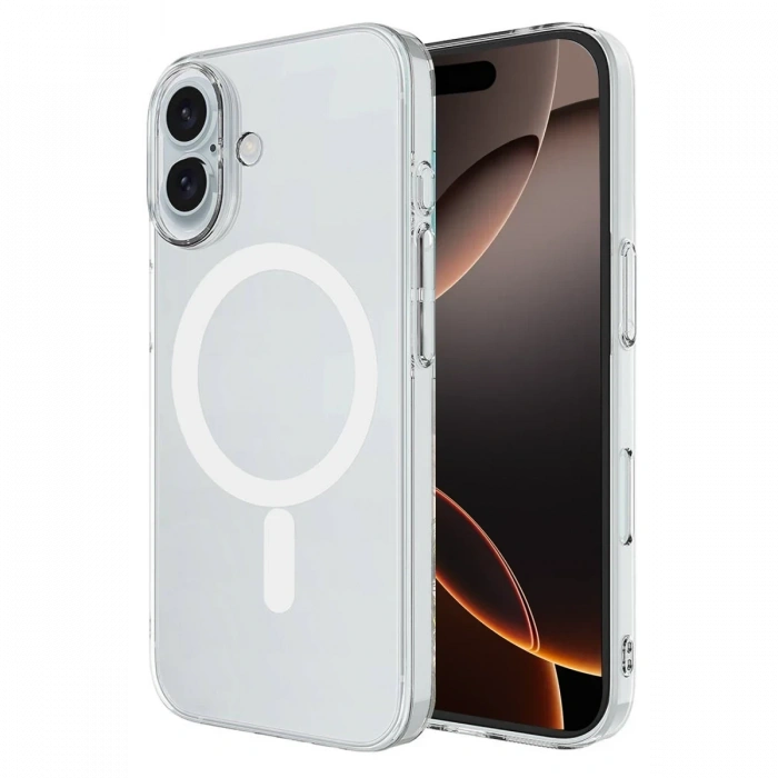 Apple iPhone 16 Plus Uyumlu Kılıf Magneticsafe Şeffaf Silikon - Şeffaf