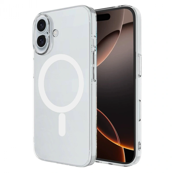 Apple iPhone 16 Plus Uyumlu Kılıf Magneticsafe Şeffaf Silikon - Şeffaf