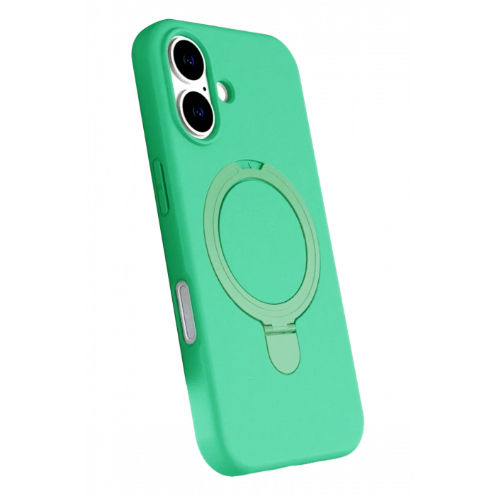 Apple iPhone 16 Plus Uyumlu Regal Magsafe Standlı Kapak - Yeşil