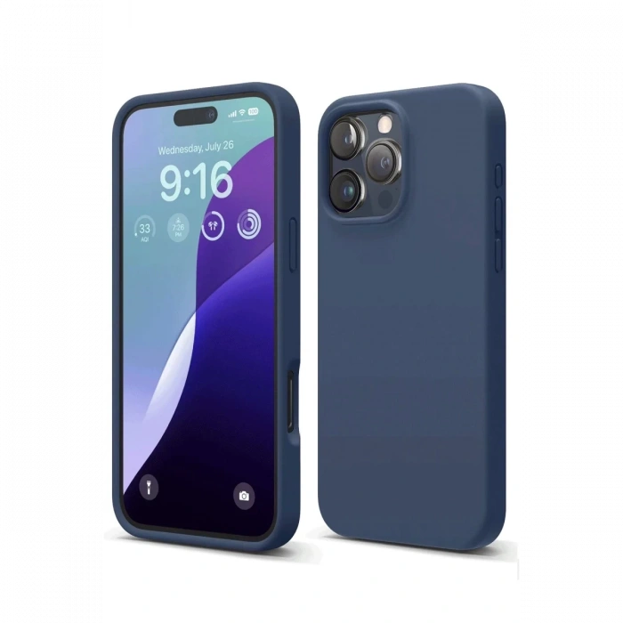 Apple iPhone 16 Pro Max Uyumlu Kılıf First Silikon - Lacivert