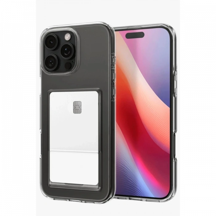 Apple iPhone 16 Pro Max Uyumlu Kılıf Kart Şeffaf Silikon - Şeffaf