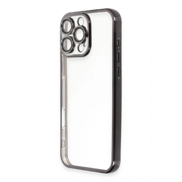 Apple iPhone 16 Pro Max Uyumlu Kılıf Lensli Silikon - Siyah
