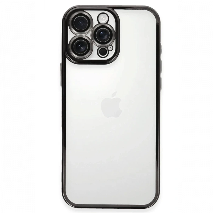 Apple iPhone 16 Pro Max Uyumlu Kılıf Lensli Silikon - Siyah