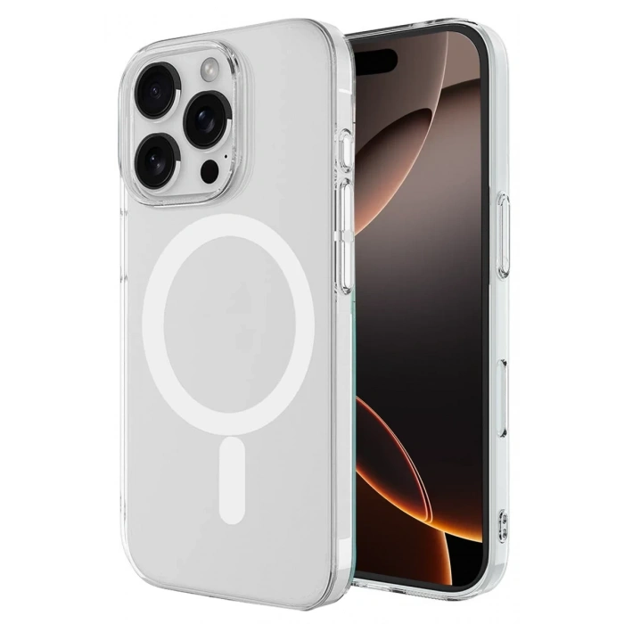 Apple iPhone 16 Pro Max Uyumlu Kılıf Magneticsafe Şeffaf Silikon - Şeffaf