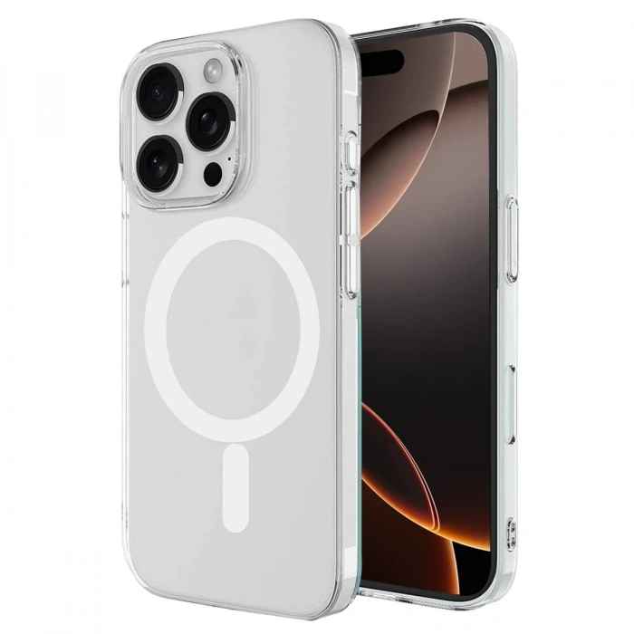 Apple iPhone 16 Pro Max Uyumlu Kılıf Magneticsafe Şeffaf Silikon - Şeffaf