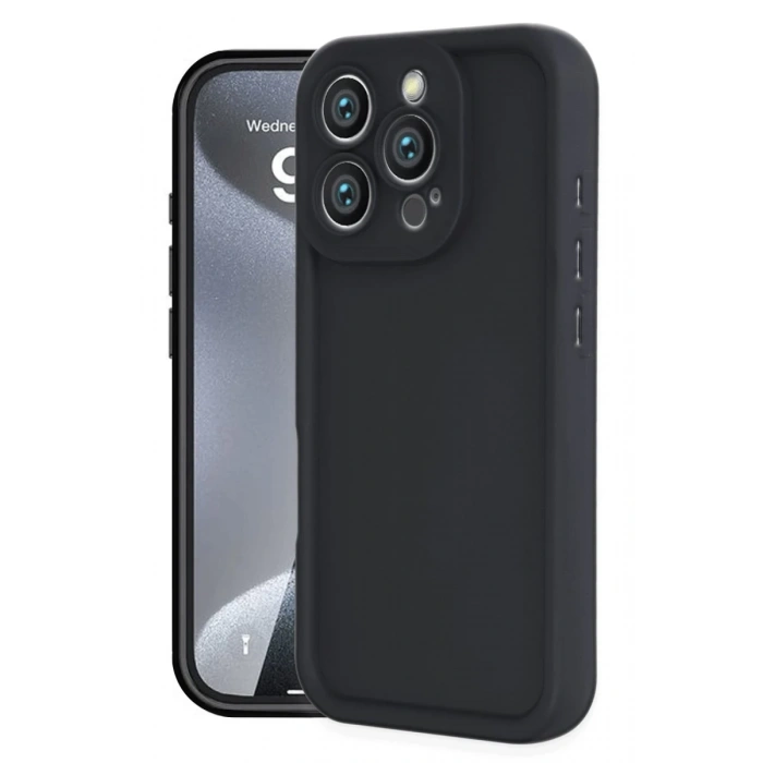 Apple iPhone 16 Pro Max Uyumlu Kılıf Viera Silikon - Siyah