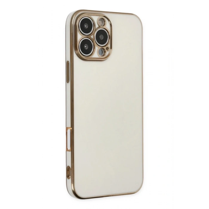 Apple iPhone 16 Pro Max Uyumlu Kılıf Volet Silikon - Beyaz
