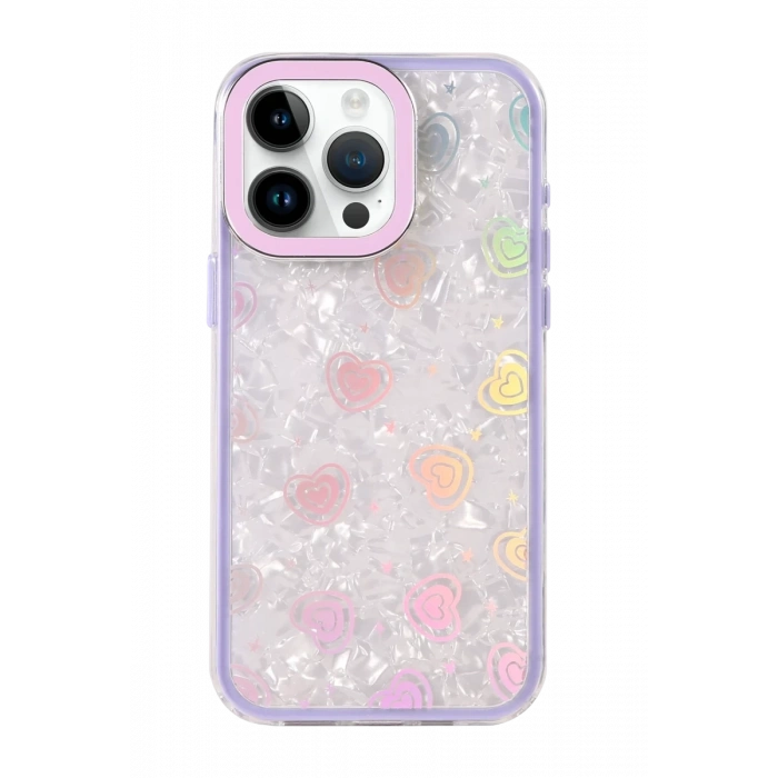 Apple iPhone 16 Pro Max Uyumlu Lumi Desenli Kapak - Mor