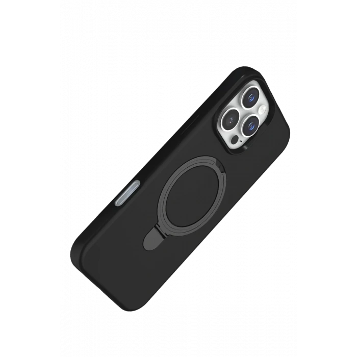 Apple iPhone 16 Pro Max Uyumlu Regal Magsafe Standlı Kapak - Siyah