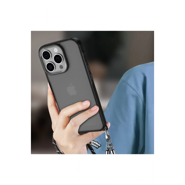 Apple iPhone 16 Pro Uyumlu Kılıf Elegant Kapak - Siyah