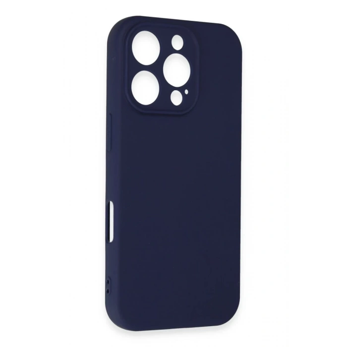 Apple iPhone 16 Pro Uyumlu Kılıf First Silikon - Lacivert