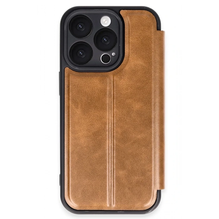 Apple iPhone 16 Pro Uyumlu Kılıf Flip Cover - Taba