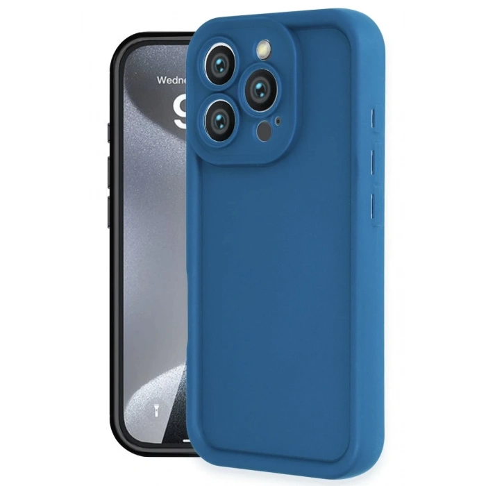Apple iPhone 16 Pro Uyumlu Kılıf Viera Silikon - Mavi