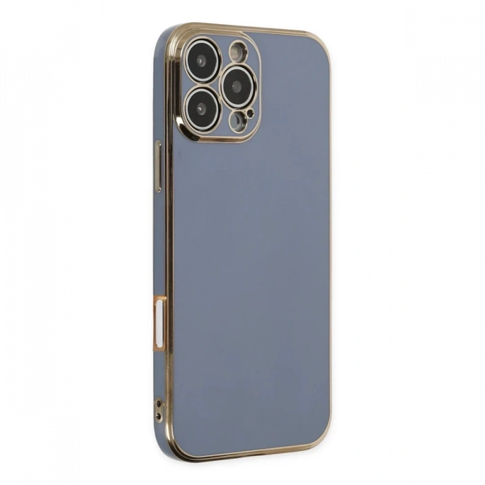 Apple iPhone 16 Pro Uyumlu Kılıf Volet Silikon - Mavi
