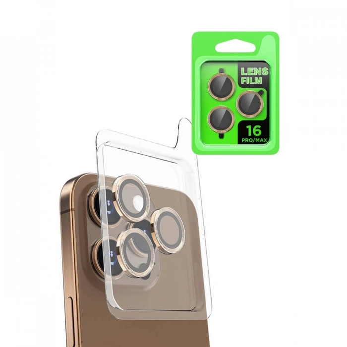 Apple iPhone 16 Pro Uyumlu Raze Metal Kamera Lens - Desert