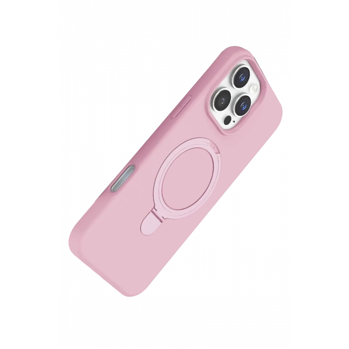 Apple iPhone 16 Pro Uyumlu Regal Magsafe Standlı Kapak - Açık Pembe
