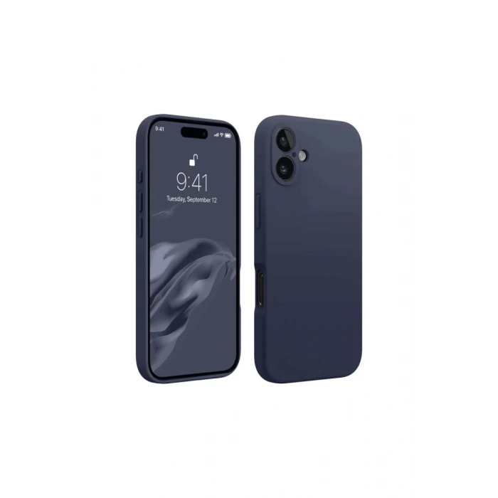 Apple iPhone 16 Uyumlu Kılıf First Silikon - Lacivert
