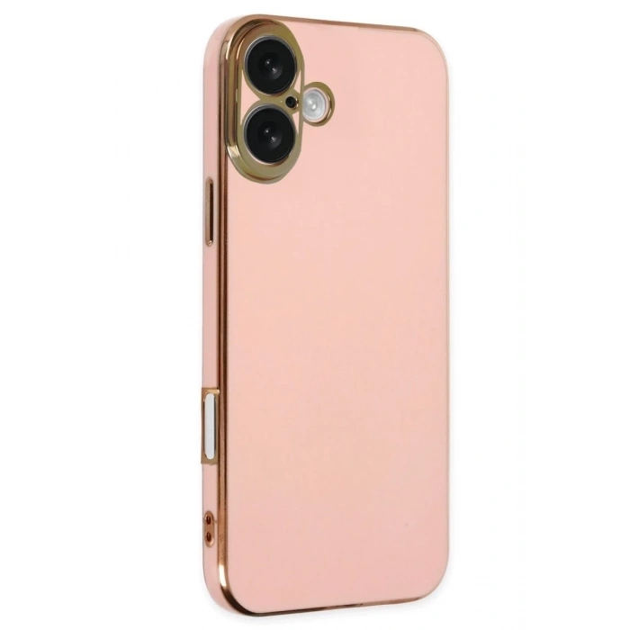 Apple iPhone 16 Uyumlu Kılıf Volet Silikon - Pembe
