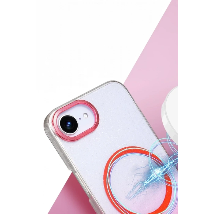 Apple iPhone 16E Uyumlu Glossy Magsafe Kapak - Mor
