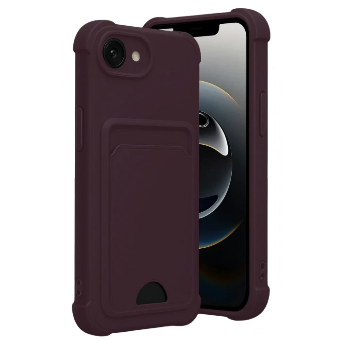Apple iPhone 16E Uyumlu Kelvin Kartvizitli Silikon - Derin Mor
