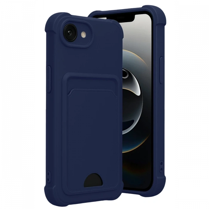 Apple iPhone 16E Uyumlu Kelvin Kartvizitli Silikon - Lacivert