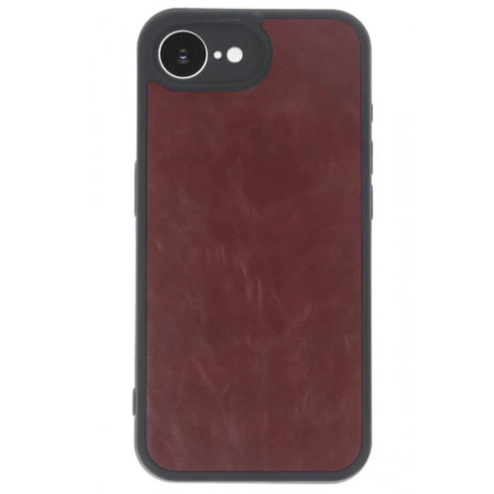 Apple iPhone 16E Uyumlu Kılıf Aras Deri Kapak - Bordo