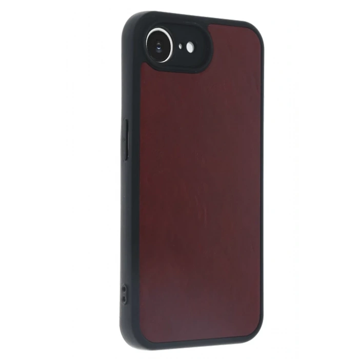 Apple iPhone 16E Uyumlu Kılıf Aras Deri Kapak - Bordo