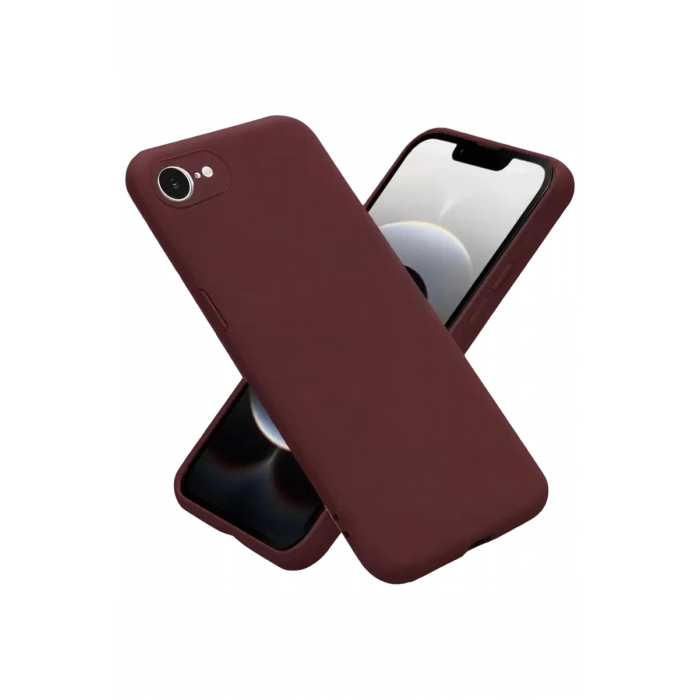 Apple iPhone 16E Uyumlu Kılıf First Silikon - Bordo