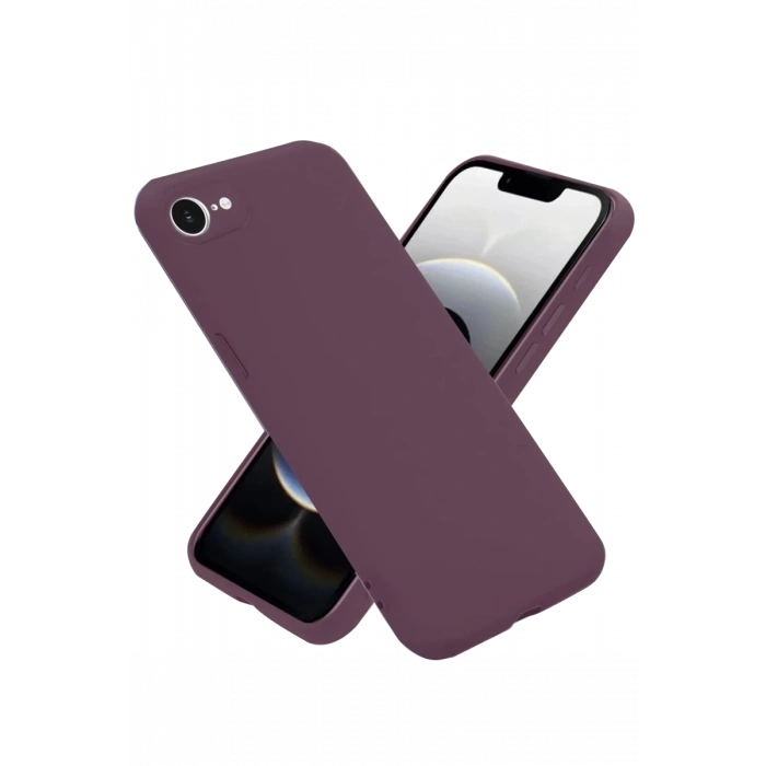 Apple iPhone 16E Uyumlu Kılıf First Silikon - Mürdüm