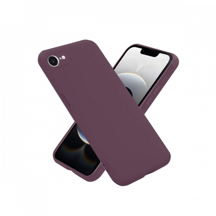 Apple iPhone 16E Uyumlu Kılıf First Silikon - Mürdüm