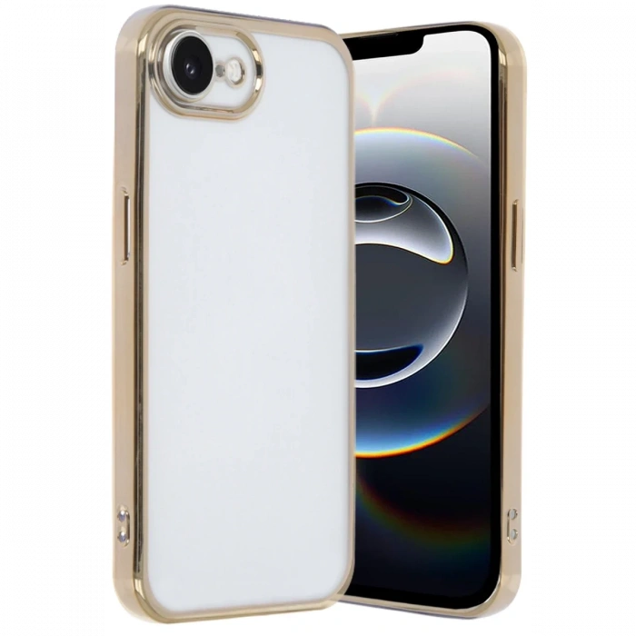 Apple iPhone 16E Uyumlu Kılıf Lensli Silikon - Gold