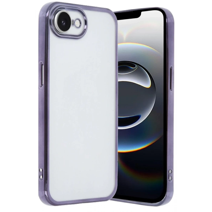 Apple iPhone 16E Uyumlu Kılıf Lensli Silikon - Mor