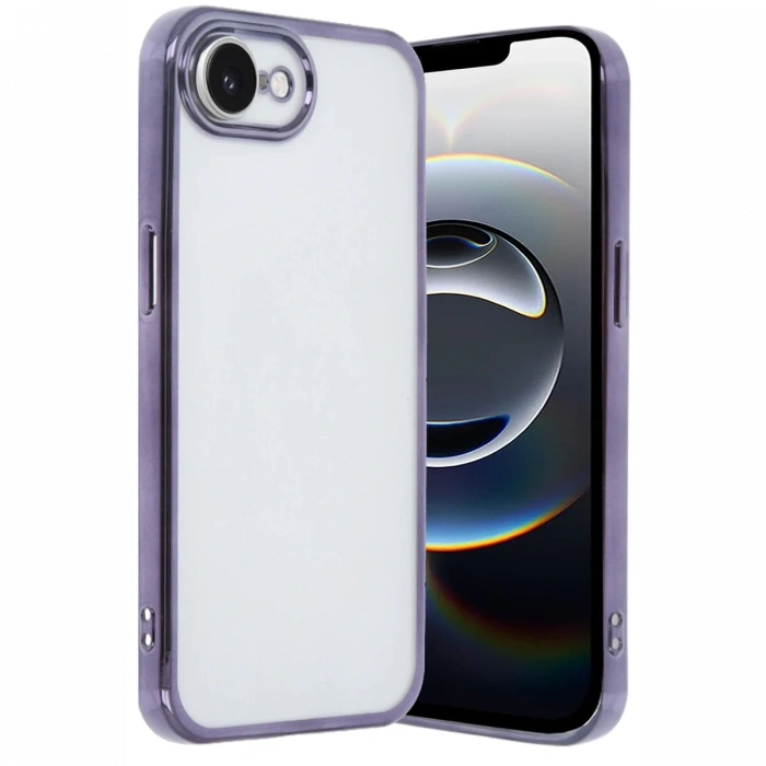 Apple iPhone 16E Uyumlu Kılıf Lensli Silikon - Mor