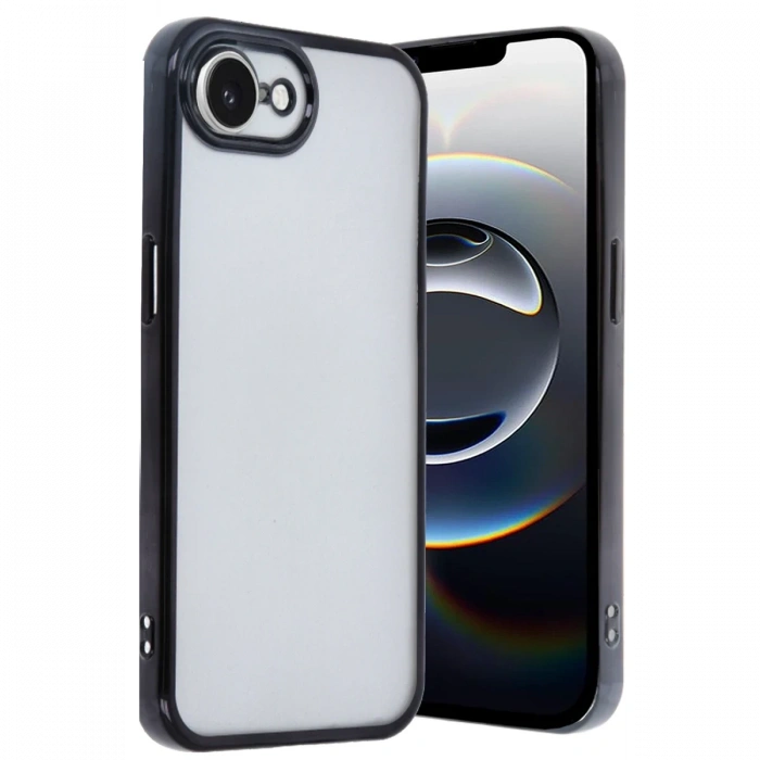 Apple iPhone 16E Uyumlu Kılıf Lensli Silikon - Siyah