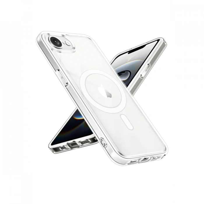 Apple iPhone 16E Uyumlu Kılıf Magneticsafe Şeffaf Silikon - Şeffaf