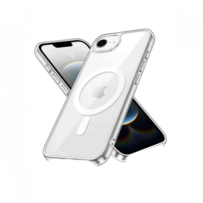 Apple iPhone 16E Uyumlu Kılıf Pc Real Magsafe Kapak - Şeffaf