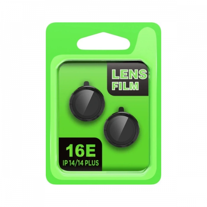 Apple iPhone 16E Uyumlu Raze Metal Kamera Lens - Siyah